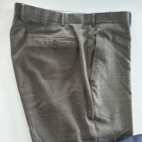 Santorelli Romeo Dress Pants 40x31 Lot of 2 Brown/Blue 100% Wool Italy - Picture 14 of 16
